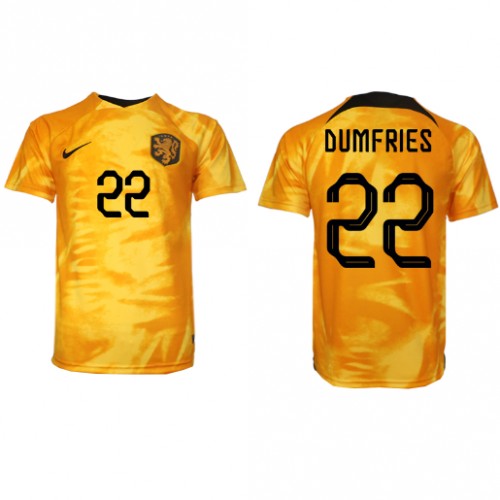 Holland Denzel Dumfries #22 Replika Hjemmebanetrøje VM 2022 Kortærmet